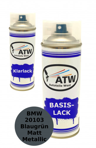 Autolack für BMW 20103 Blaugrün Metallic +400ml Klarlack Set+400ml Klarlack SetMatt